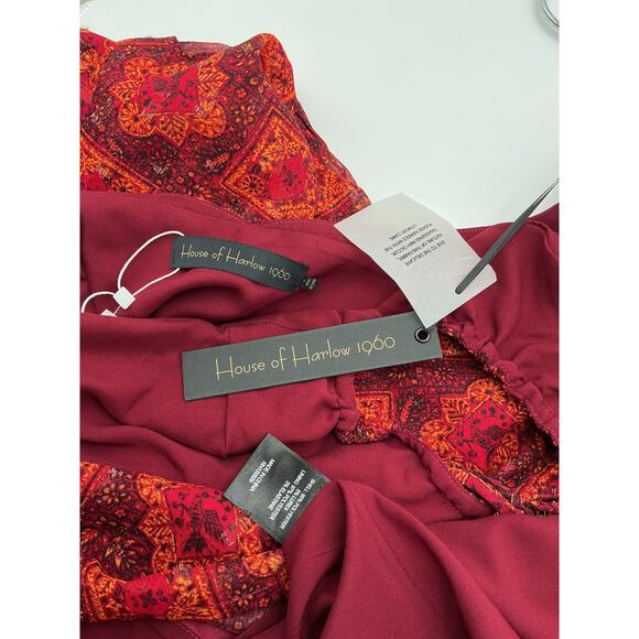 NWT House Of Harlow 1960 x Revolve 'Paula' Red Polyester Mini Dress Size S - Picture 6 of 6